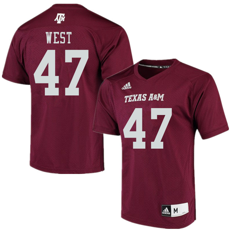 Men #47 Ethan West Texas A&M Aggies College Football Jerseys Sale-Maroon Alumni Player